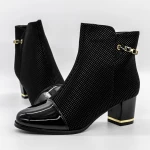 Kurze Stiefel mit einer dicken Absatz A1016 Black | Mode