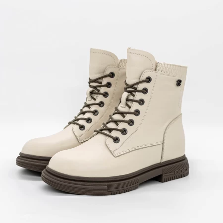 Frauenstiefel im Frühjahr 6178 Creme Gebildet