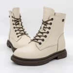 Frauenstiefel im Frühjahr 6178 Creme Gebildet