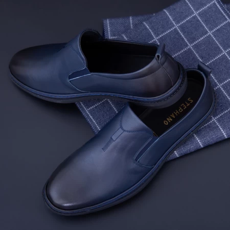 Herrenschuhe aus natürlichen Leder KL60803 Blau | Stephano