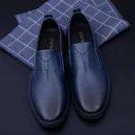Herrenschuhe aus natürlichen Leder KL60803 Blau | Stephano