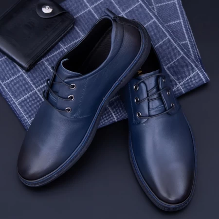 Herrenschuhe aus natürlichen Leder KL6805 Blau | Stephano