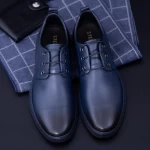 Herrenschuhe aus natürlichen Leder KL6805 Blau | Stephano