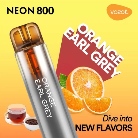 Elektronische One -Time -Zigarette verwenden Neon800 Orange Earl Grey | Vozol