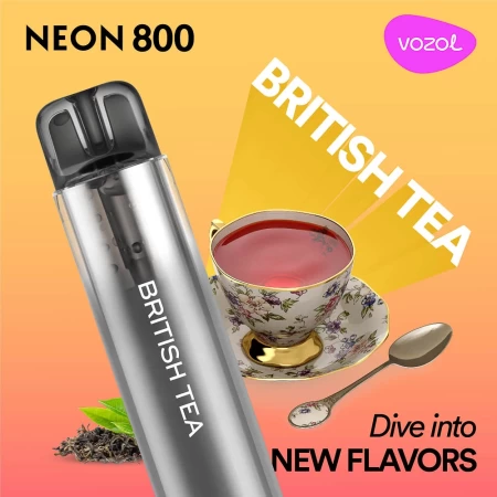 Elektronische One -Time -Zigarette verwenden Neon800 British Tea | Vozol