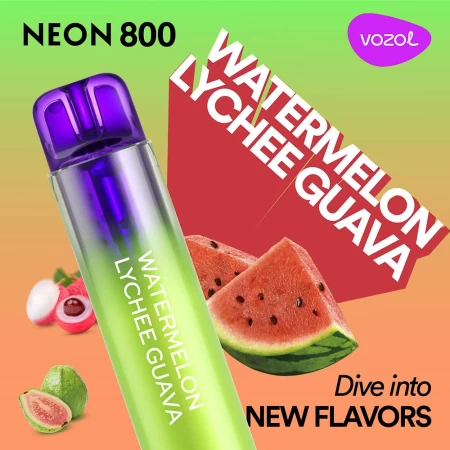 Elektronische One -Time -Zigarette NEON800 WASSERMELON LYCHEE GUAVA | Vozol