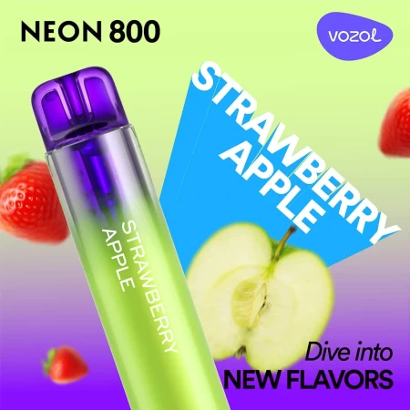 Elektronische One -Time -Zigarette Neon800 Strawberry Apfel | Vozol