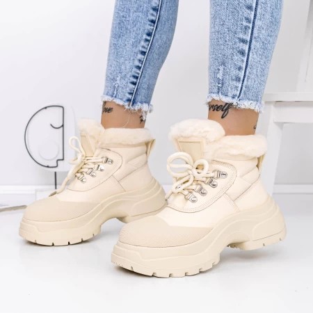 Frauenstiefel mit 3J7 Beige Fell | Mei