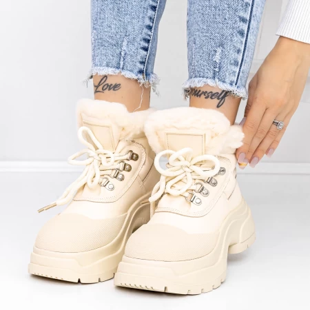 Frauenstiefel mit 3J7 Beige Fell | Mei