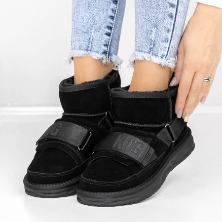 Frauen Lederstiefel UG 3J9 Schwarz | Mei