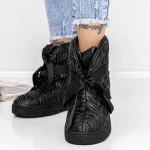 Frauenstiefel mit 3J Fell schwarz Mei
