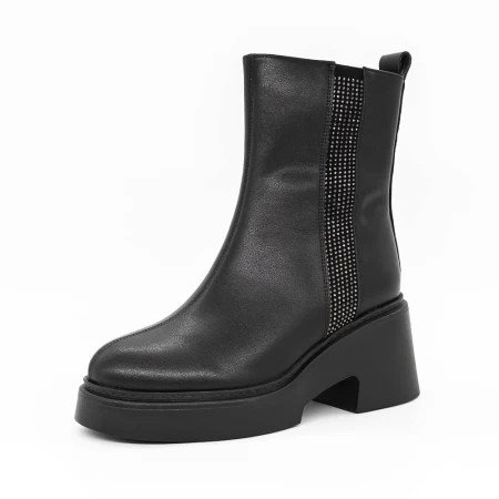 Frauenstiefel im Frühling-Autumn 1182-1 Schwarz | Gebildet