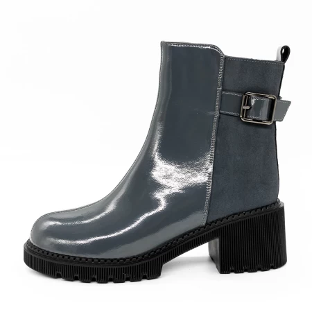 Frauenstiefel im Frühling-Autumn 1026-2 Grau Gebildet