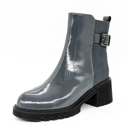 Frauenstiefel im Frühling-Autumn 1026-2 Grau Gebildet