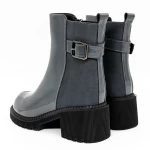 Frauenstiefel im Frühling-Autumn 1026-2 Grau Gebildet