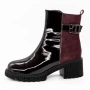 Frauenstiefel im Frühjahr 1026-2 Kirsche Gebildet