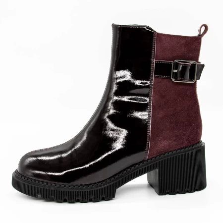 Frauenstiefel im Frühjahr 1026-2 Kirsche Gebildet