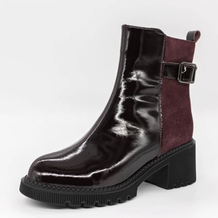 Frauenstiefel im Frühjahr 1026-2 Kirsche Gebildet