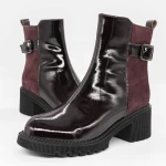 Frauenstiefel im Frühjahr 1026-2 Kirsche Gebildet