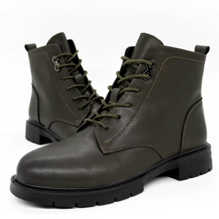 Frauenstiefel im Frühjahr 8301-22 Grün Gebildet