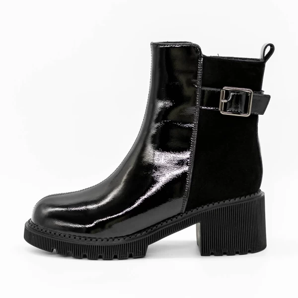 Frauenstiefel im Frühling-Autumn 1026-2 Schwarz | Gebildet