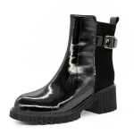 Frauenstiefel im Frühling-Autumn 1026-2 Schwarz | Gebildet