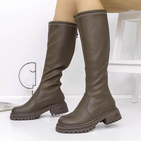 Low Heels für Frauen 8018 Khaki | Gebildet