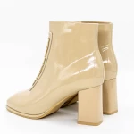 Kurze Stiefel mit einer dicken Ferse 6612 Pfirsich | Gebildet