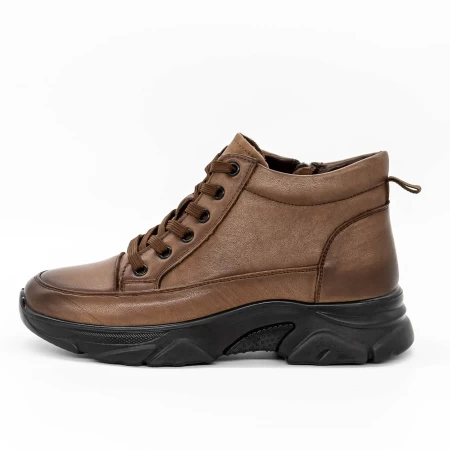 Frauenstiefel im Frühling-Auto M3055 Brown Gebildet