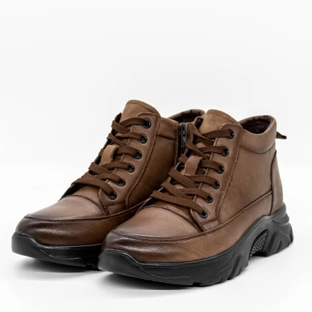 Frauenstiefel im Frühling-Auto M3055 Brown Gebildet