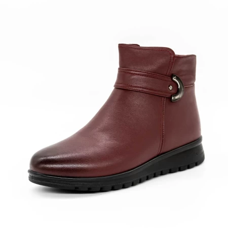 Frauenstiefel mit Pelz M021 Kirsche Gebildet