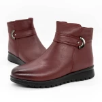 Frauenstiefel mit Pelz M021 Kirsche Gebildet