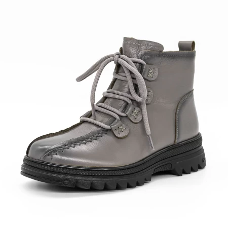 Frauenstiefel im Spring-Auto 0377 Grau Gebildet