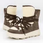 Frauenstiefel mit Pelz 1395-31e Khaki | Franco Gerardo