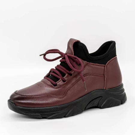 Frauenstiefel mit Pelz M3077 Kirsche Gebildet