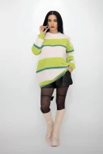 Frauenpullover weiß-grün Kikiriki
