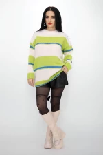 Frauenpullover weiß-grün Kikiriki