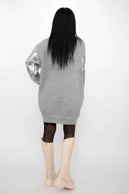 Frauen 50066 Grey-Silver-Pullover Kikiriki