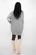 Frauen 50066 Grey-Silver-Pullover Kikiriki