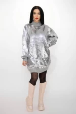Frauen 50066 Grey-Silver-Pullover Kikiriki