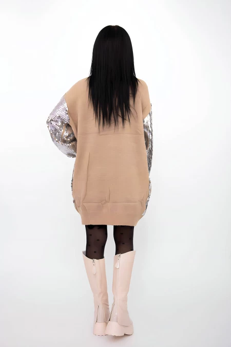 Frauenpullover 50066 Beige-Silver Kikiriki