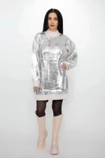 Frauenpullover 50066 Weiß und Silber Kikiriki