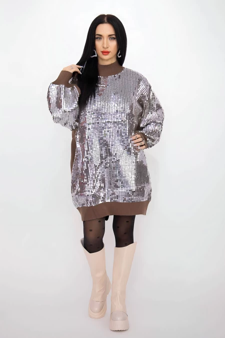 Frauen 50066 Bronze-Silver-Pullover Kikiriki