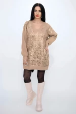Frauenpullover 50061 dunkler Beige Kikiriki
