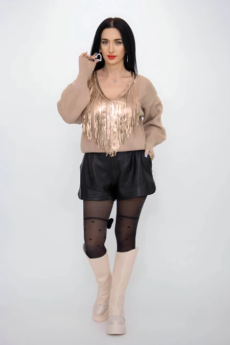 Frauenpullover 50067 Beige Kikiriki