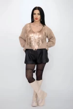 Frauenpullover 50067 Beige Kikiriki
