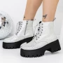 Frauenstiefel im Frühjahrs-Jesień 3wl115 Silber Mei