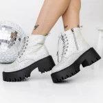 Frauenstiefel im Frühjahrs-Jesień 3wl115 Silber Mei