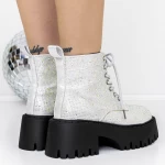 Frauenstiefel im Frühjahrs-Jesień 3wl115 Silber Mei