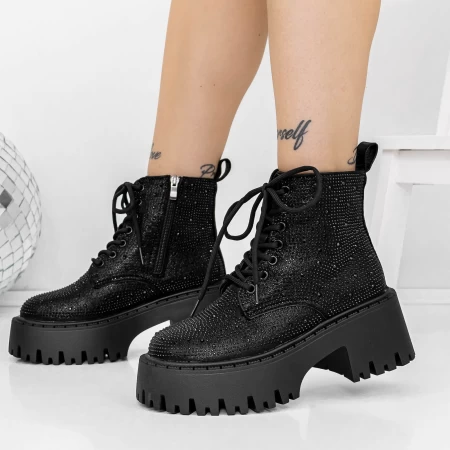 Frauenstiefel im Spring-Auto 3WL115 Black | Mei